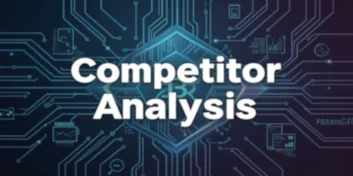 AIPageSEO Competitor SEO Analysis tool showing side-by-side comparison table of title tags, meta descriptions, Core Web Vitals scores, schema markup types and word count against three competitor URLs