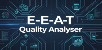 AIPageSEO E-E-A-T Checker interface analysing Experience, Expertise, Authority and Trust signals against Google quality rater guidelines with individual signal scores and improvement recommendations